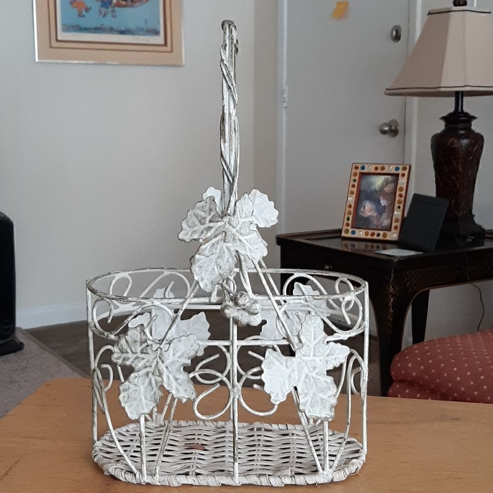 Vintage distressed metal basket